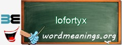 WordMeaning blackboard for lofortyx